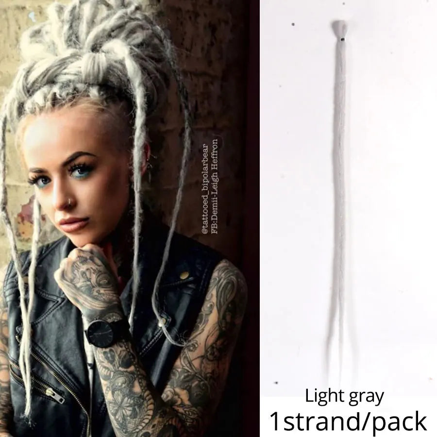 20"36Inch 5Strands Handmade Dreadlocks Extensions Ombre Synthetic Dreads Dreadlocks Twist Braiding Hair Reggae Dreads Braids 