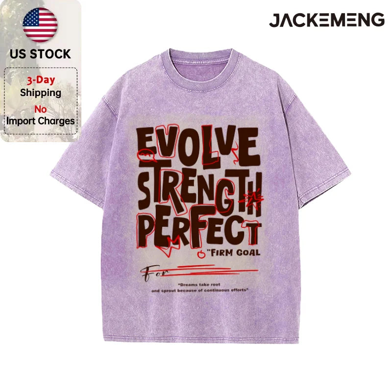 Oversized Washed Retro Inspirational Streetwear Print Tshirt USA Stock Wholesale Y2K Casual Tee