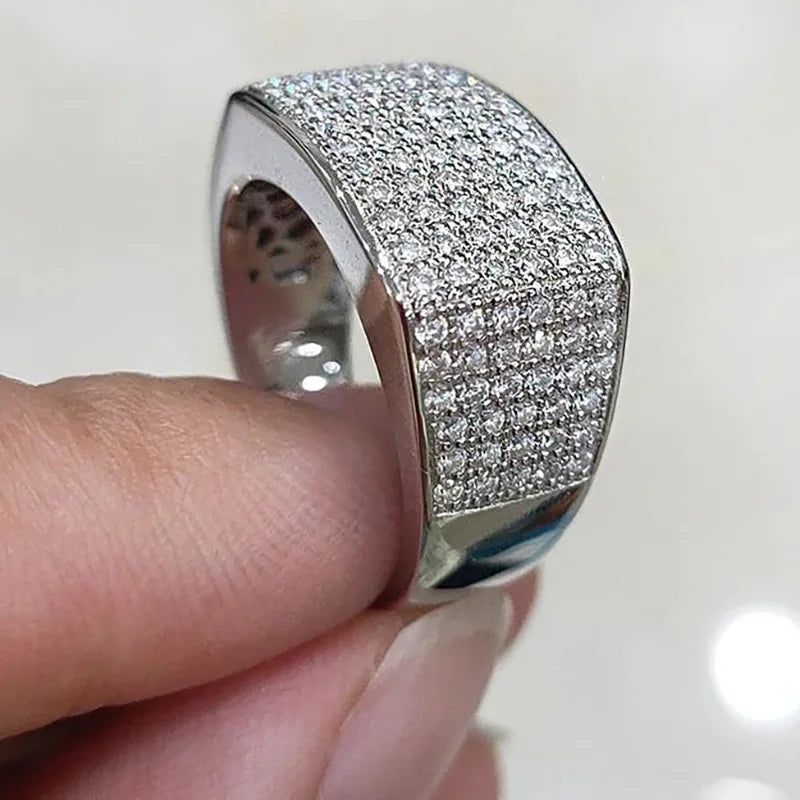 Women's Starry Micro Pave Ring Pave Stone Statement Index Finger Ring Fashion Jewelry for Daily Wear Party Evening Dress and Gif