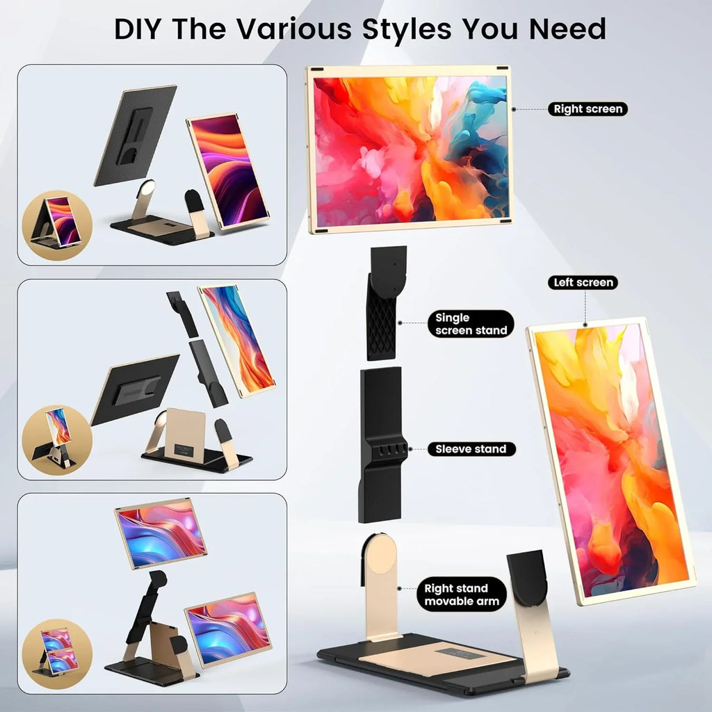 Factory Laptop Screen Extender S6 FHD 1080P IPS Detachable Magnetic DIY Triple Portable Monitor Work for windows macbook Pro