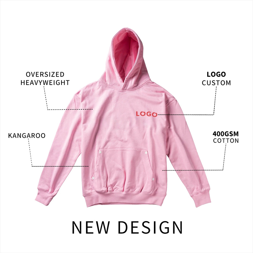 Men Hoodies Cotton Heavy Weight French Terry Oversized Streetwear Fit Drop Shoulder Blank Men's Hoodie Sweatshirts
