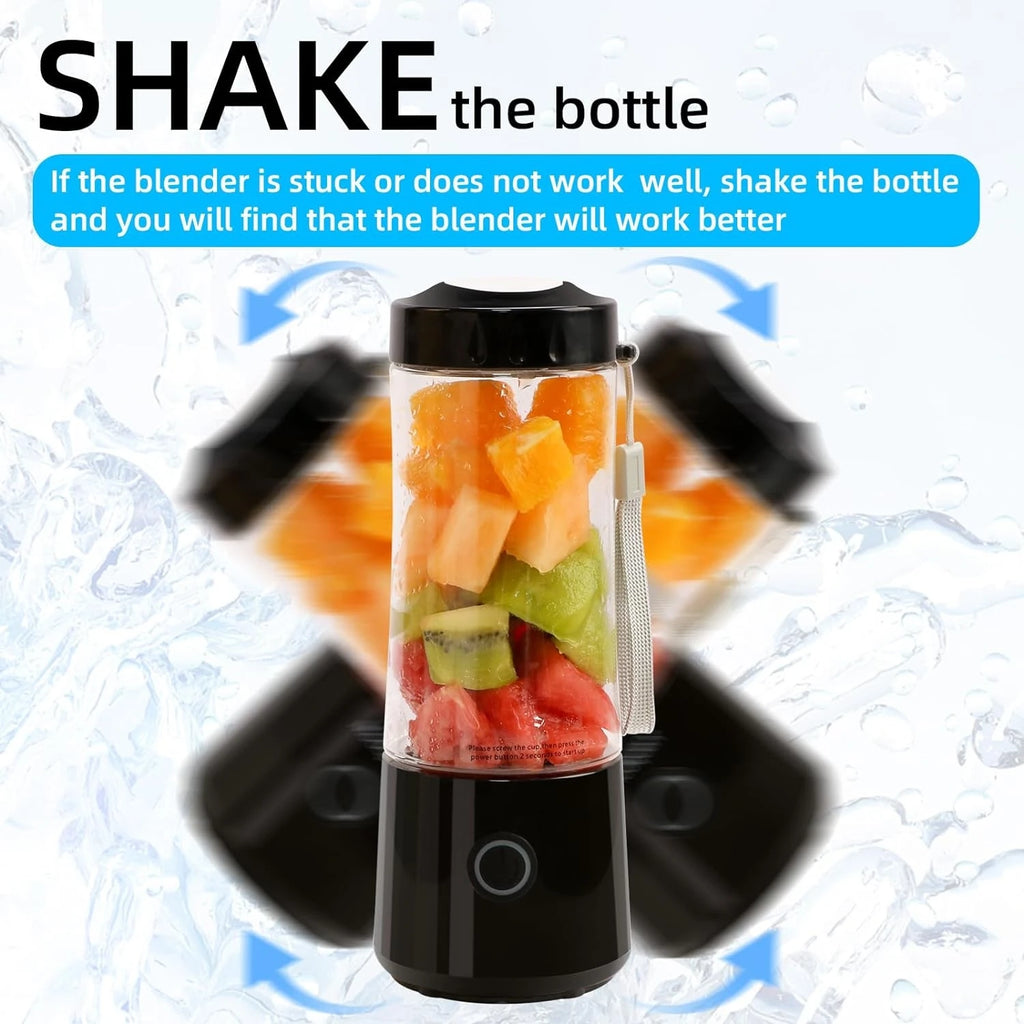 Hot Sale 400ml Protein Shake Battery Powered USB Portable Mini Blender with Ice Crushing for Car & Household Use Black