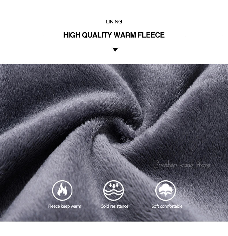 5 Colors Winter Men's Warm Fleece Casual Pants Classic Style Business Fashion Straight Khaki Modal Thick Trousers Male Brand