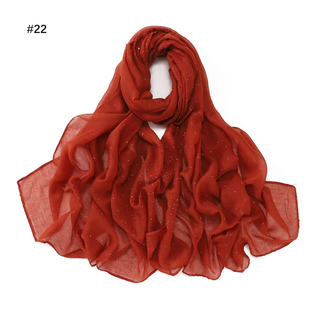 Zifeng OME Travel Photo Art Pure Color Full Star Hot Diamond Cotton Linen Monochrome Cape Scarves & Shawls