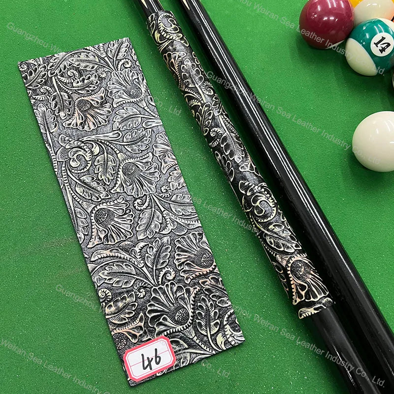 Genuine Cow Skin Pool Billiards Cue Grips Non-Slip Protective Sleeve Wrap with Different Print Pattern Genuine Leather Club Wrap