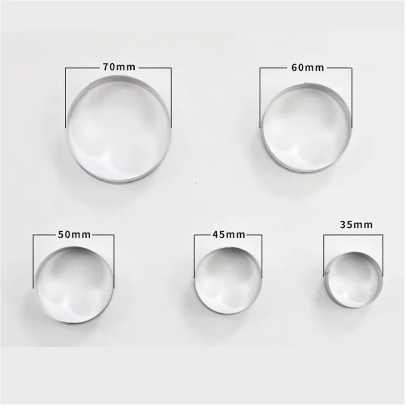 5PCS/Set Round Stainless Steel Biscuit Mould Portable Cake Fondant Mold Kitchen Gadgets Baking Accessories Cookie Cutter