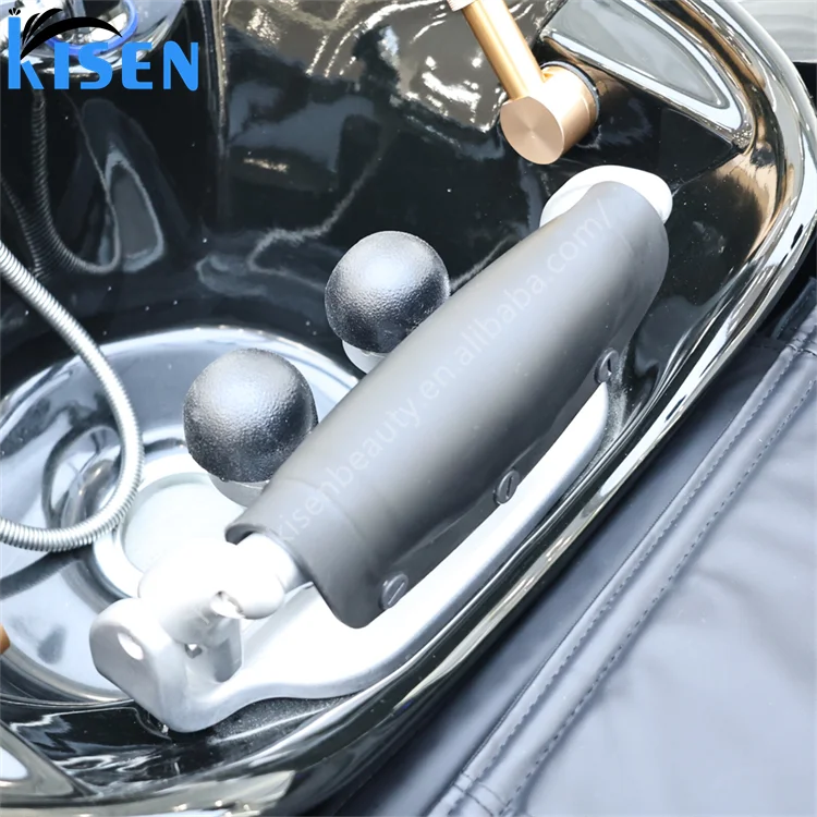 KISEN Luxury Portable Salon Furniture Electric Massage Hair Spa Washing Bed with Water Circulation for Barber Shops