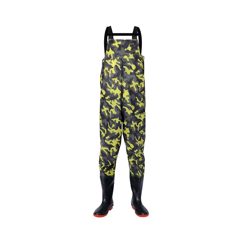 Extra Thick Durable Rain Pants with Rain Shoes Waterproof Unisex Fishing Waders for Four Seasons Outdoor Use