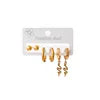 High Quality Stainless Steel Stud Earring Set Three Pairs on One Card Shower Accessories That Don't Fade Bean Stud Earrings