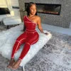 Custom Logo Private Label Sleeveless One Shoulder Jumpsuit Striped Bodycon Jumpsuit Pants