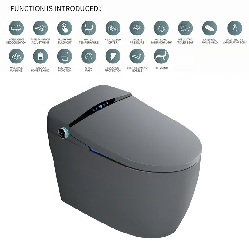 Automatic flushing without water tank integrated black electronic intelligence
