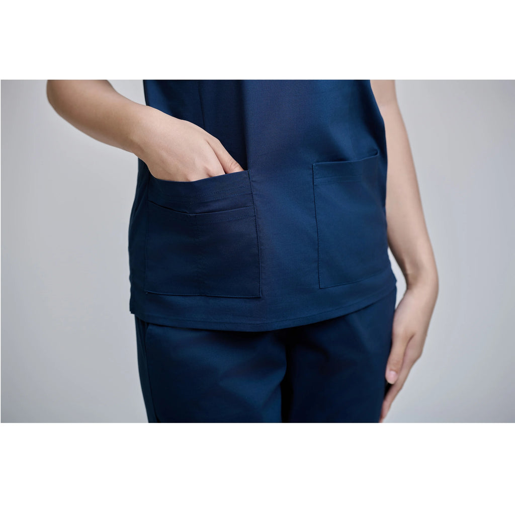 52% Cotton FMF Needle Unisex 45% Polyester Uniforms 3% Spandex WFX-CVC Fabric Detection In-Stock Vietnamese Medical Scrub Set