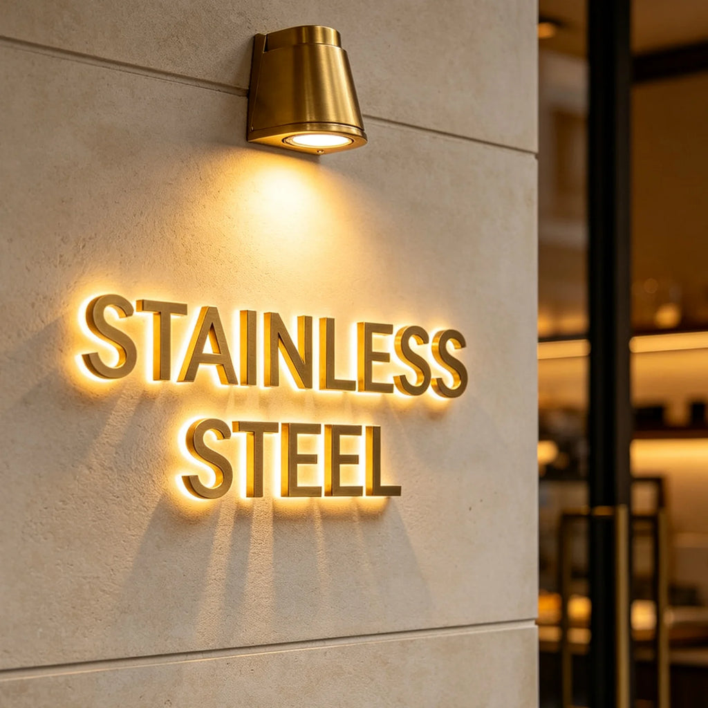 Factory Direct Sales Stainless Steel LED Metal Luminous Font Illuminated Letters 3D Logo Billboard Shops Wedding Schools Plug DC