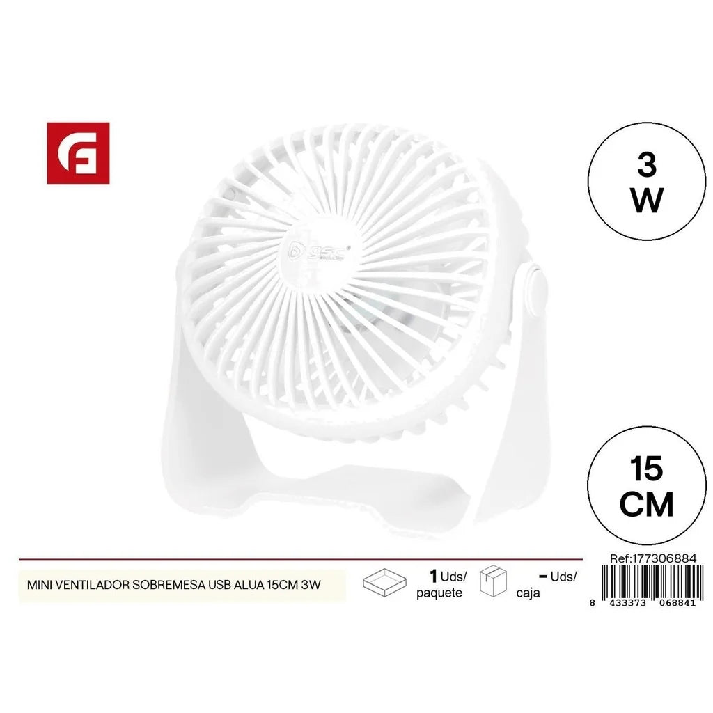 Alua 15 cm 3W USB Mini Table Fan - Summer Fans