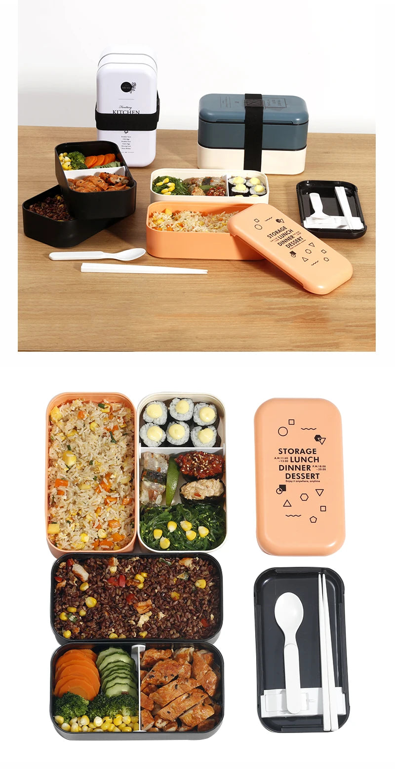 Lunch Box Eco Friendly Food Container Bento Microwave Heated Lunch Box for Kids Health Food Box Lunchbox Meal Prep Containers