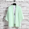 Liu Ming Custom Logo Printed 2024 Trending Summer Men Clothing Solid Color Couple Loose Cloak Shirts