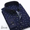 Men Fashion Spring Autumn New Style Printing Shirts Long Sleeve Lapel Collar Button Slim Tops Clothes Casual Shirt