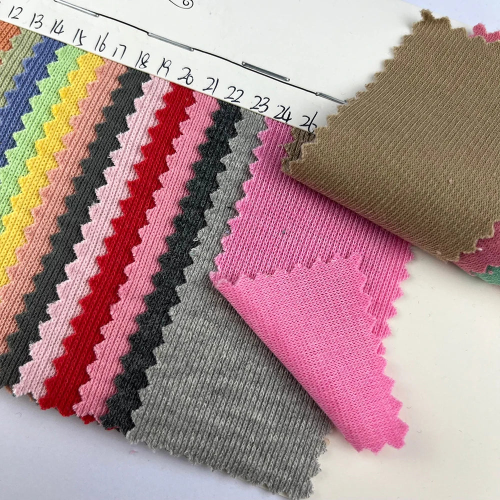 Manufacturers 60.4 Cotton 38 Polyester 1.6 Spandex Sweater 220g Cotton Knitted Fabric Textile Raw Materials for Clothing