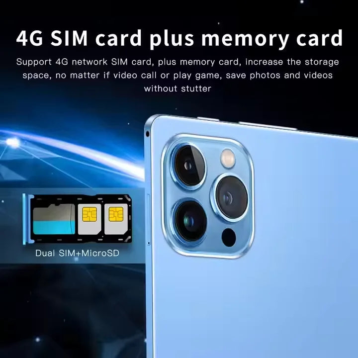 Factory Price 10.1 Inch Android 15 Tablet PC Kids 12GB 512GB  2in1 Laptop 5MP+13MP WiFi Sim Card Tab Tablette WIth Keyboard Case