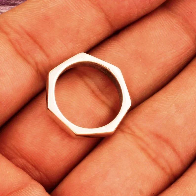 925 Sterling Silver Gemstone Band Ring Vintage Boho Style Handmade Jewelry for Wedding Party Gifts Mom Unisex Wholesale Best