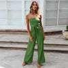New Style Women's Summer Casual Breathable Loose Solid Color Sleeveless Jumpsuit Strapless Wide Leg Long Pants Party Set