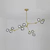 Light Luxury Nordic Minimalist Modern Adjustable Height LED Glass Chandelier for Living Room