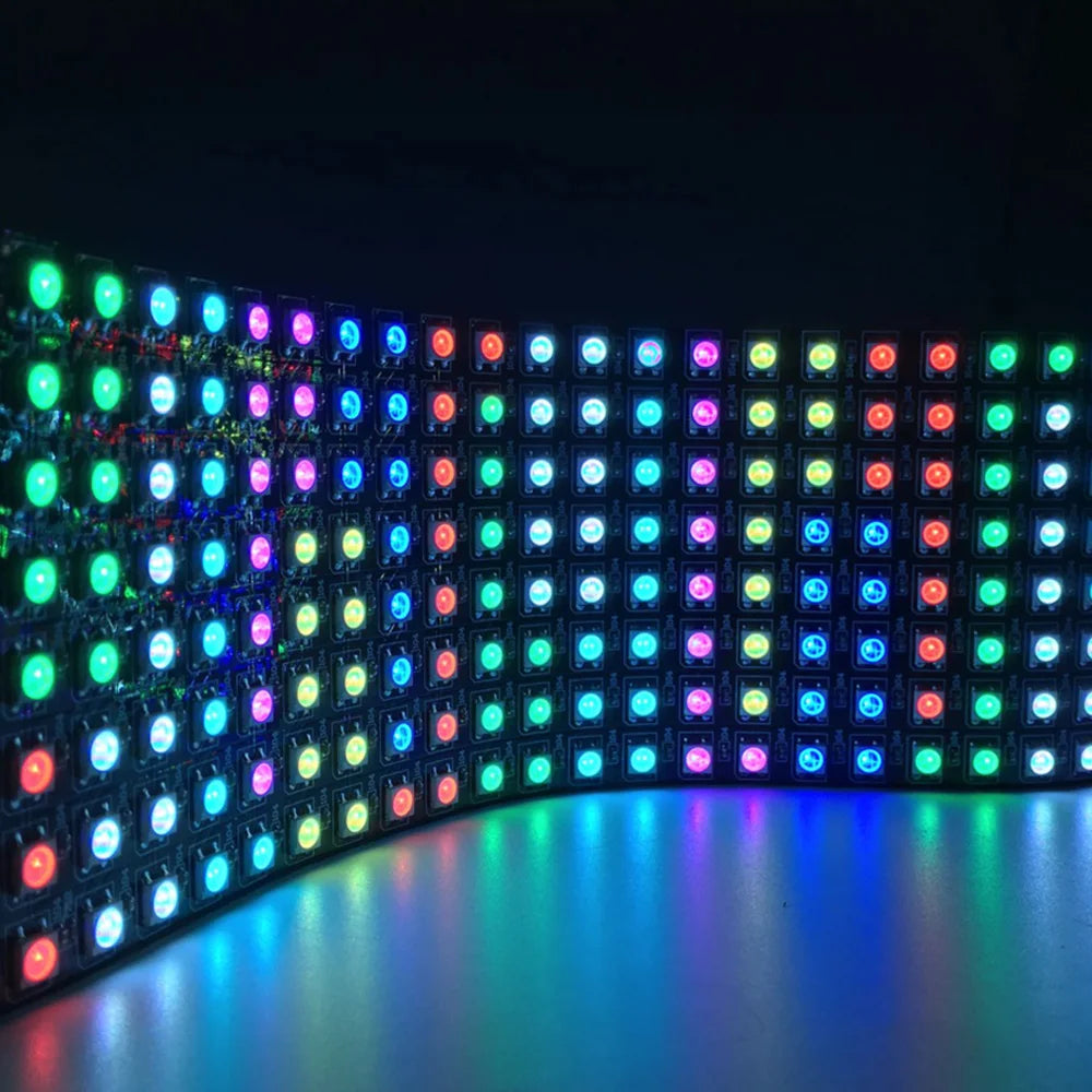 WS2812B LED Digital Flexible Individually Addressable Panel Light WS2812 8*8 16*16 8*32 Pxiels Module Matrix Screen DC5V