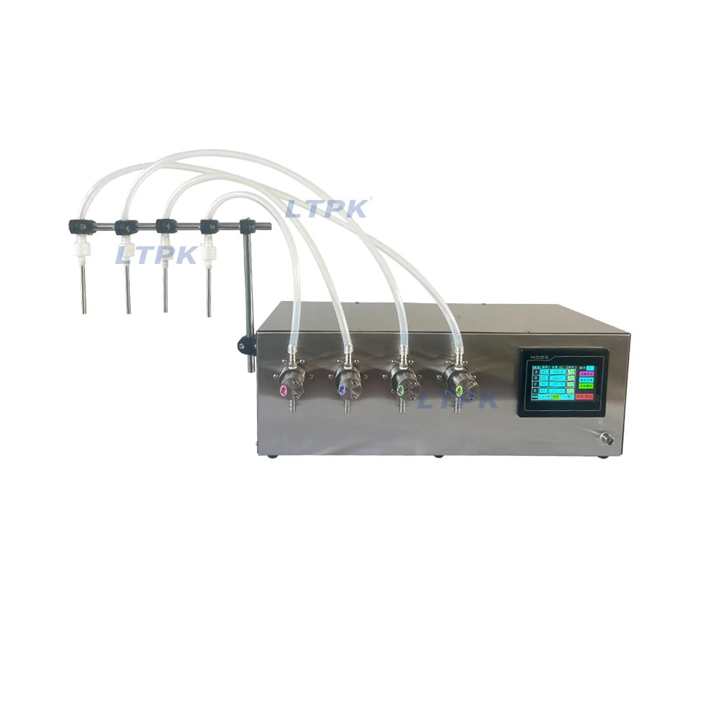 LT-G25D-C Semi Automatic Four Heads Digital Perfume Olive Oil Attar Juice Cans Pump Filling Machine
