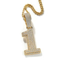 UWIN Hip Hip CZ Lucky Number Pendant Single Big Numbers Pendant Necklace 0 to 9 Special Rapper Jewelry