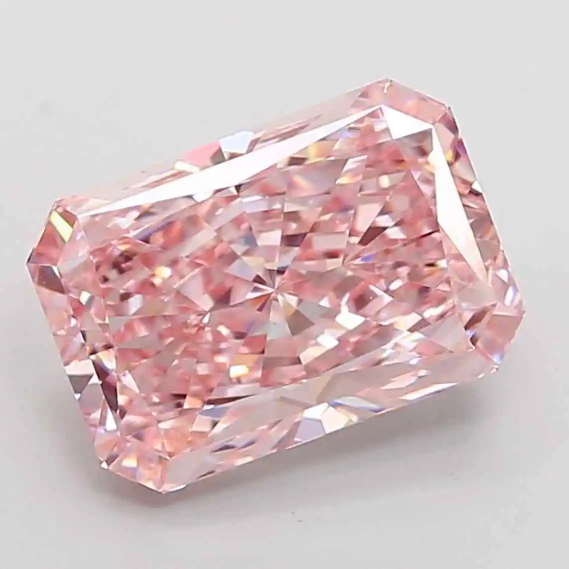 Elegant 1.5 CT Pink Radiant Lab Grown Diamond VVS2 Clarity IGI Certified Loose Stones for Rings Pendants Bridal Jewelry