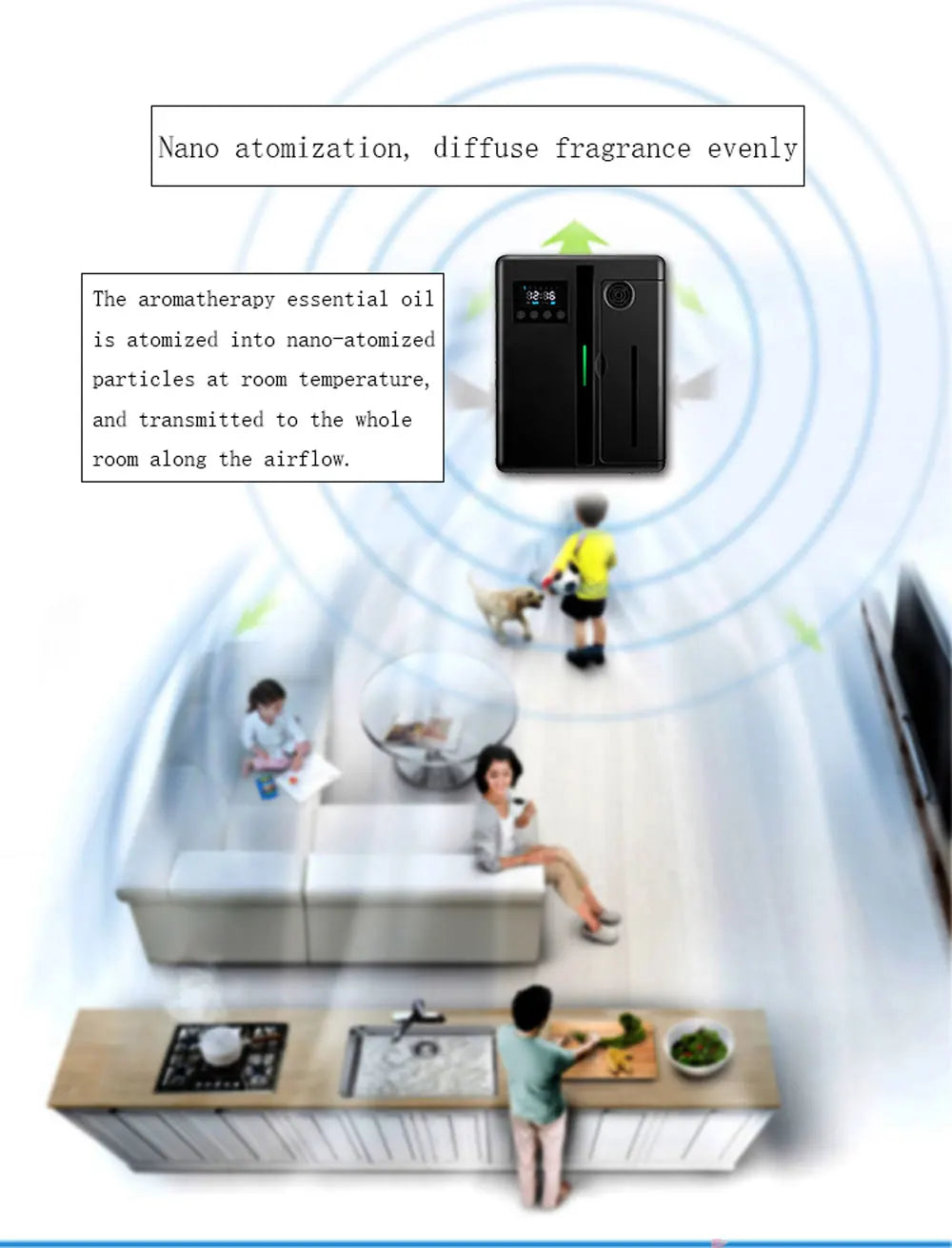 Room Fragrance Diffuser Wall Mounted Hotel Air Freshener Bluetooth Flavoring Diffuser For Essential Oil Electric Smell For Home