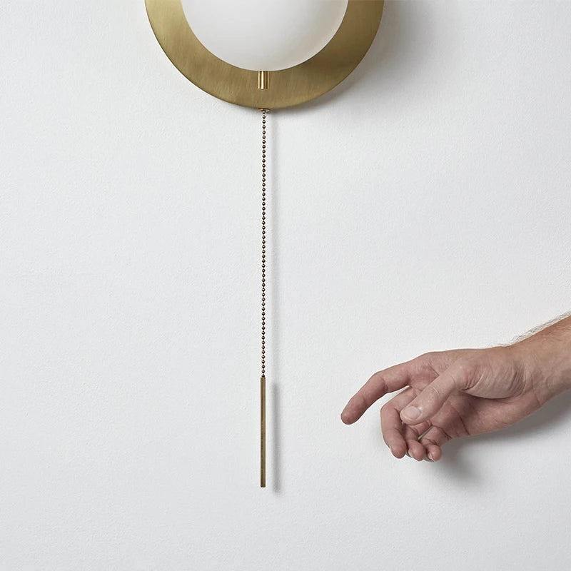 Wall Lamp With Switch Nordic ball wall lamp luxury TV postmodern minimalist glass creative hotel aisle corridor gold wall lamp