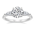 OAHLAN Hot Selling Fashion Jewelry Luxury 2CT Round Cut Moissanite S925 Sterling Silver Rings for Women Engagement Wedding Gift