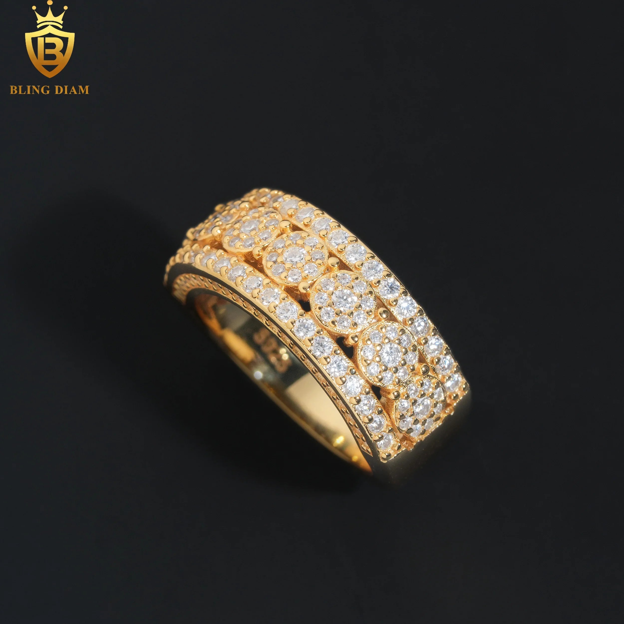 USA Warehouse Fast Shipping Hip Hop Jewelry 925 Sterling Silver Men Women Rings Vvs Moissanite Iced Out Gra Certificate
