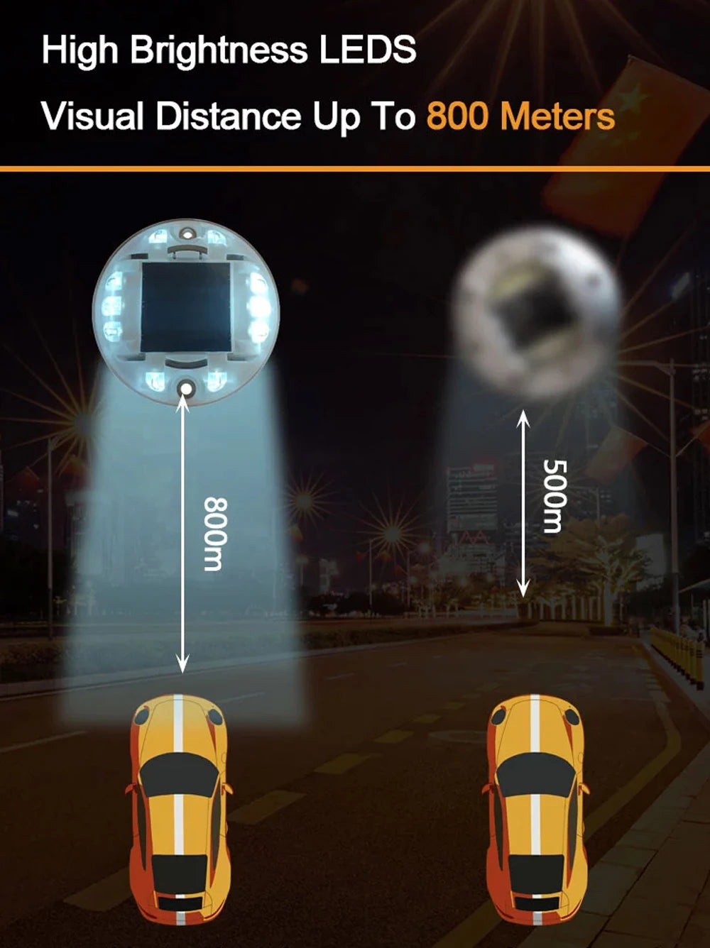 IP65 Solar Deck Lights Driveway Dock LED Light Outdoor Waterproof Road Stud for Step Sidewalk Stair Garden Pathway Yard