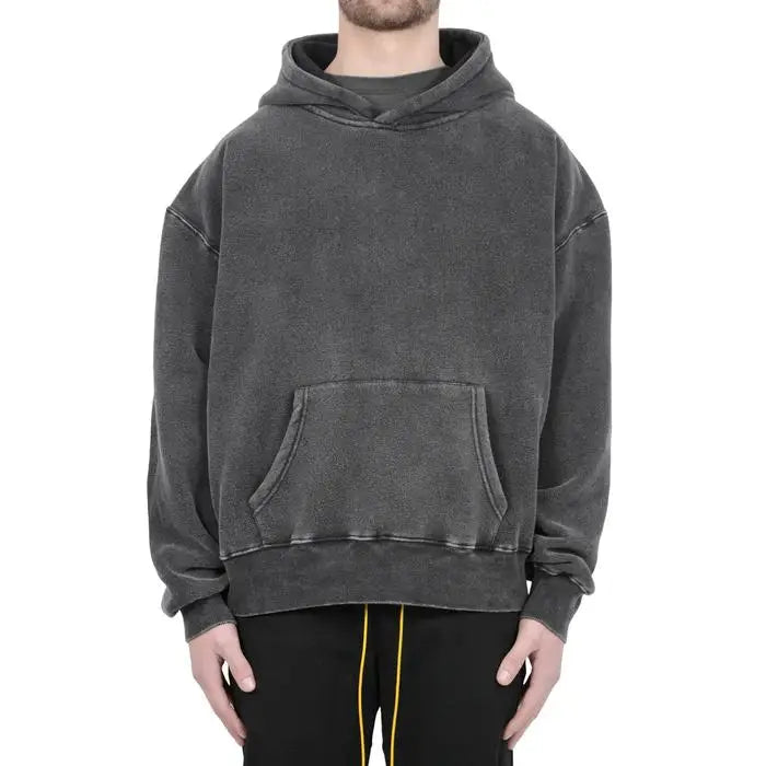 Heavyweight French Fleece Acid Washed Hoodie High Street Series Washing Old Sweater Stone Washed Vintage Hoodie Oversized
