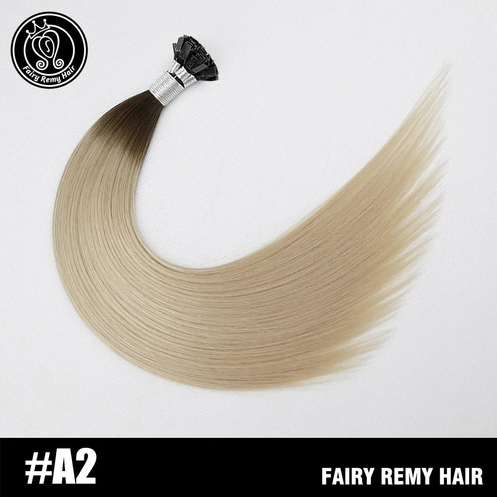 Fairy Remy Hair 20-22" Remy Keratin Flat Tip Human Hair Extensions Straight Capsules Natural Pre Bonded Hair 0.8g/Strand