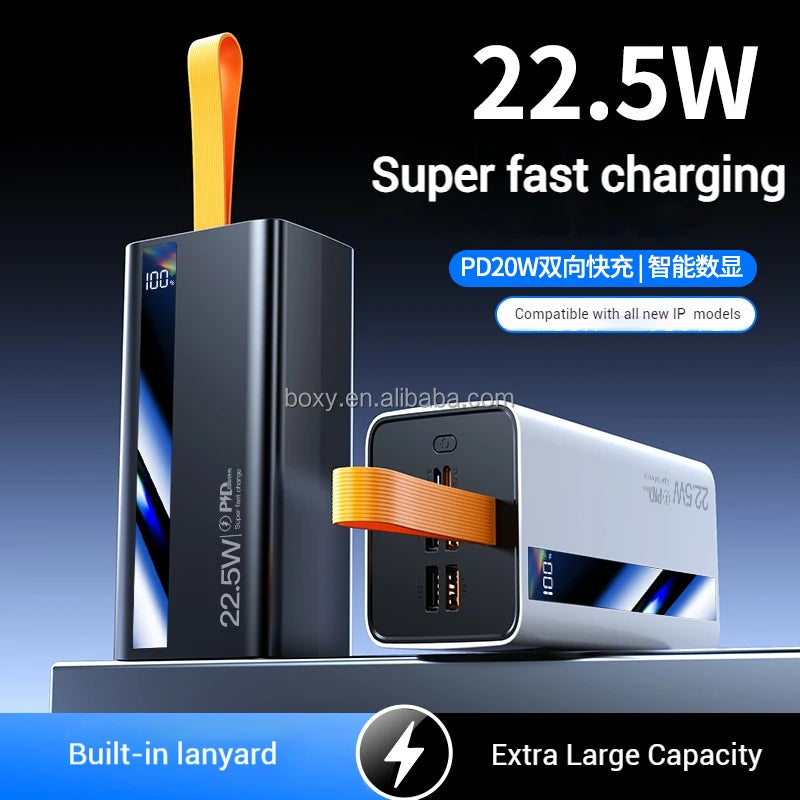 Large Capacity 50000mAh Power Bank 22.5W Fast Charging for Multiple Devices OEM/ODM Supported