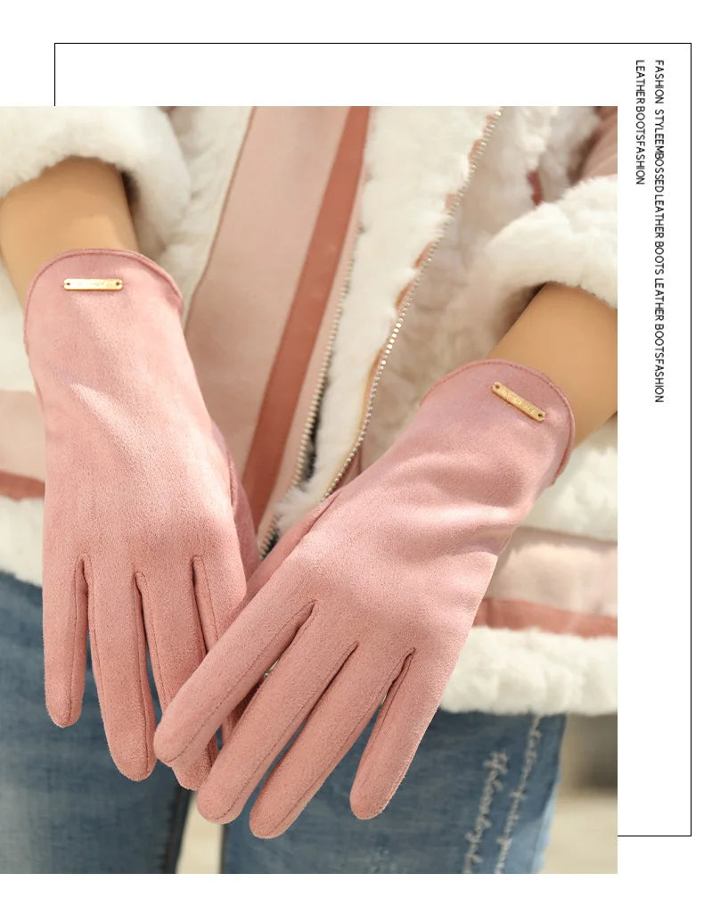 New Grace Fashion Lady Gloves Women Winter Vintage Touch Screen Driving Keep Warm Windproof Glove Mittens Dropshiping G072