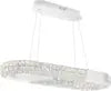 Oval Crystal Chandelier,LED Ring Chandelier for Kitchen Island Modern Linear Oval Chandeliers for Dining Room