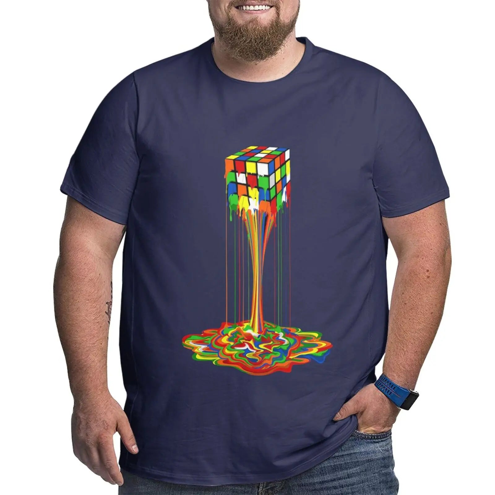 Unique Design Graphic Men T Shirts Plus Size Oversized Cotton T-shirts for Big Man Black Summer Short Sleeves Clothes Tops