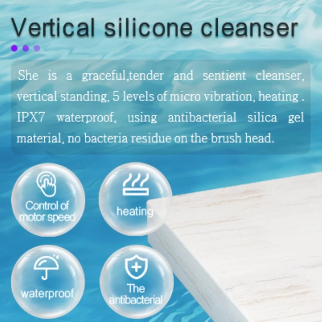 Electric Silicone Facial Cleansing Scrubber Face Skin Deep Cleaning Brush