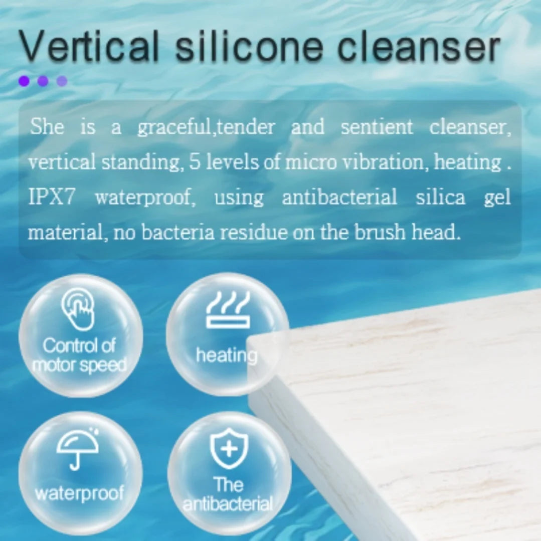 Electric Silicone Facial Cleansing Scrubber Face Skin Deep Cleaning Brush