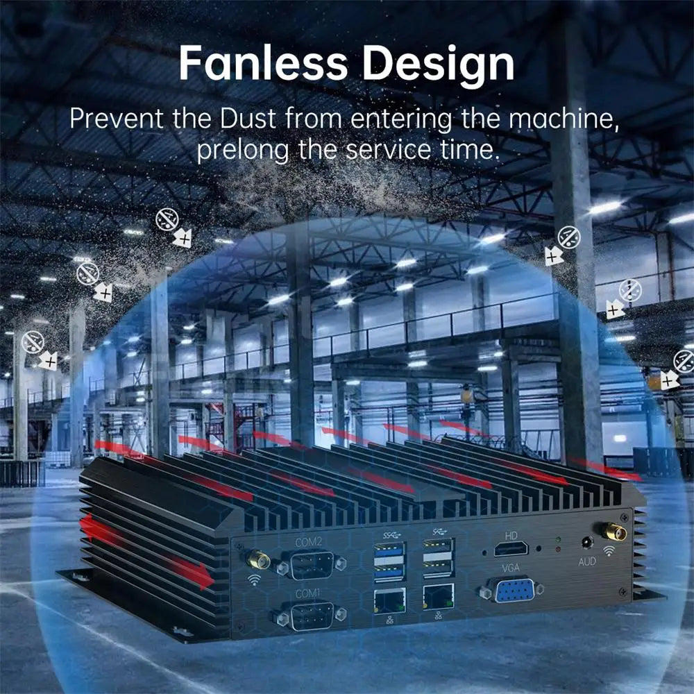 Industrial Control Mini PC Core I7 8550U 8th Gen Embedded Rugged Mini Computer Win10 Win11