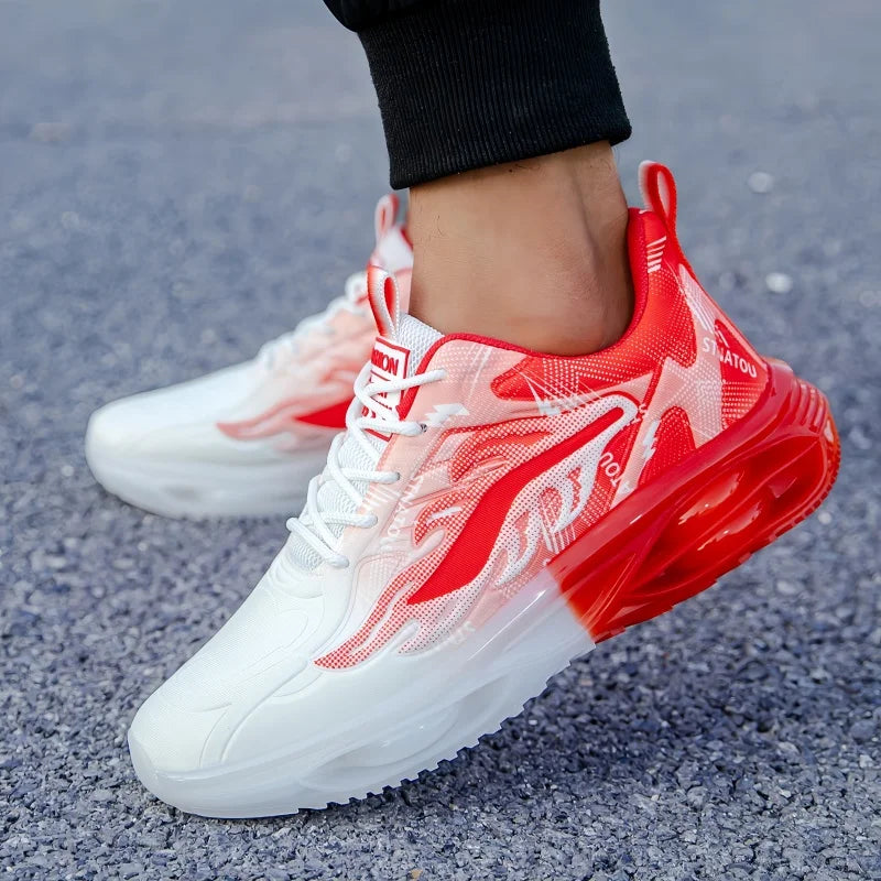 Men's Spring Autumn Casual Running Shoes Breathable Soft Mesh Thick Sole EVA Insole Dad Shoe Walking Style