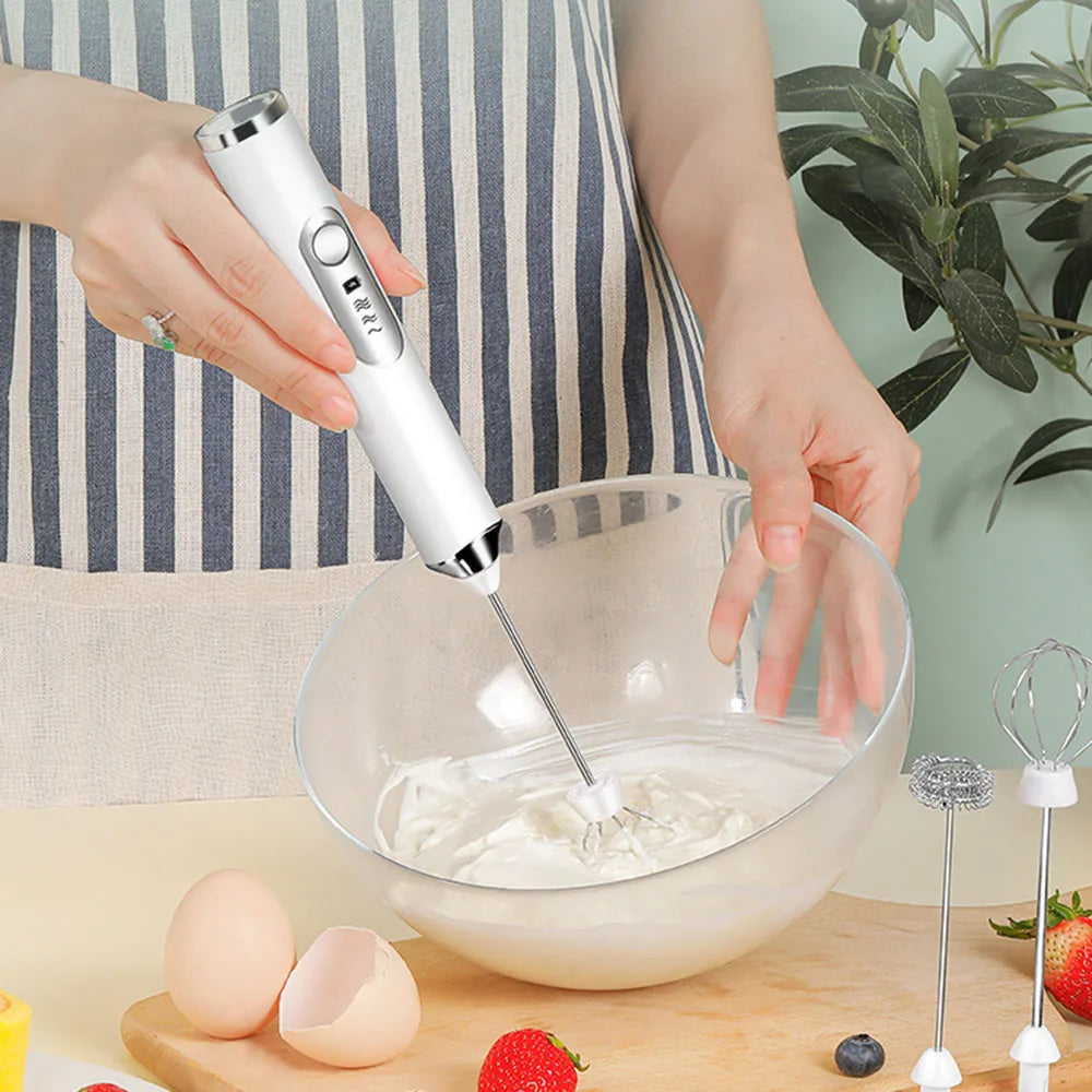 Drop Shipping Electric Mini Milk Frother Handheld Coffee Battery Stainless Steel Machine Egg Beater Blender Mixer Multi Whisk