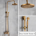 Rainfall Bathroom Shower Set Brass Antique Shower Mixers with Handshower Single Handle Wall Mounted Shower Faucet Tap