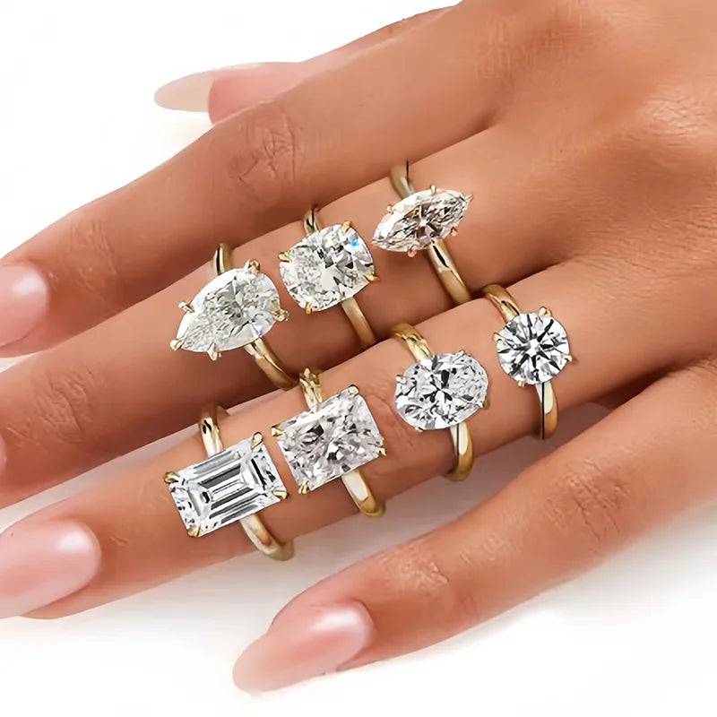 Starsgem Diamante De Bijoux Custom 10K Yellow Gold Engagement 1ct Lab Grown Diamond Rings