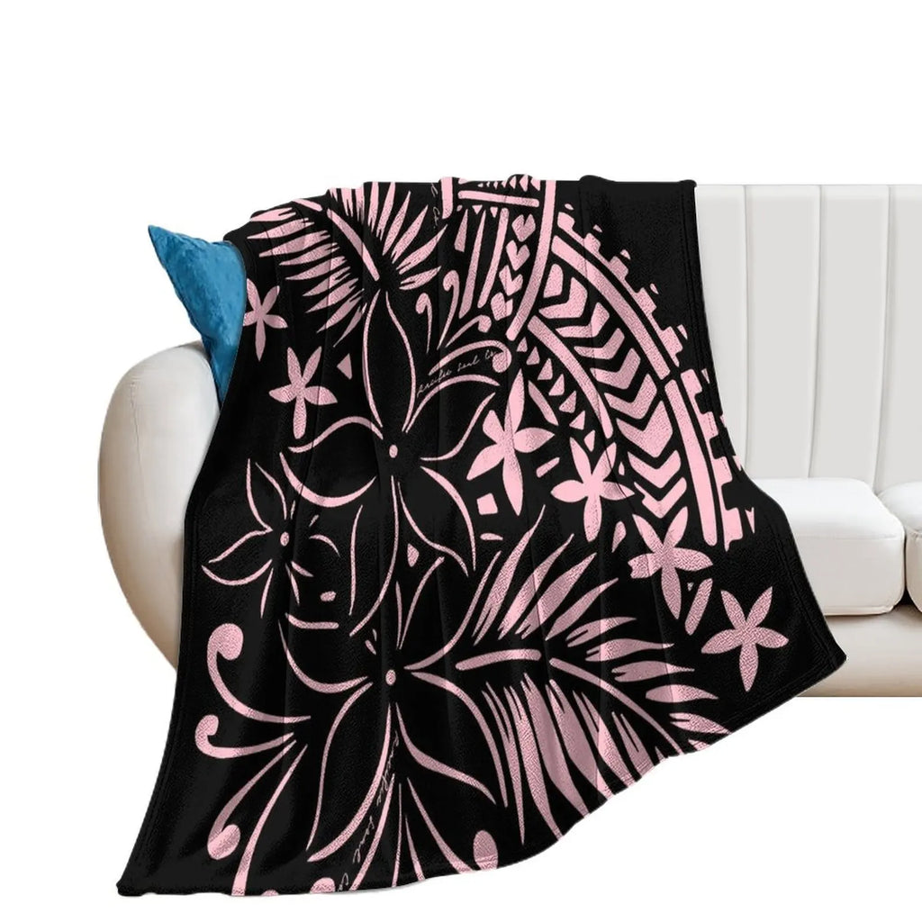 1MOQ Custom Print Sublimation Blankets Fiji Samoa Polynesian Tribal Winter Fleece Blanket Micro Plush Family Blanket for Kids