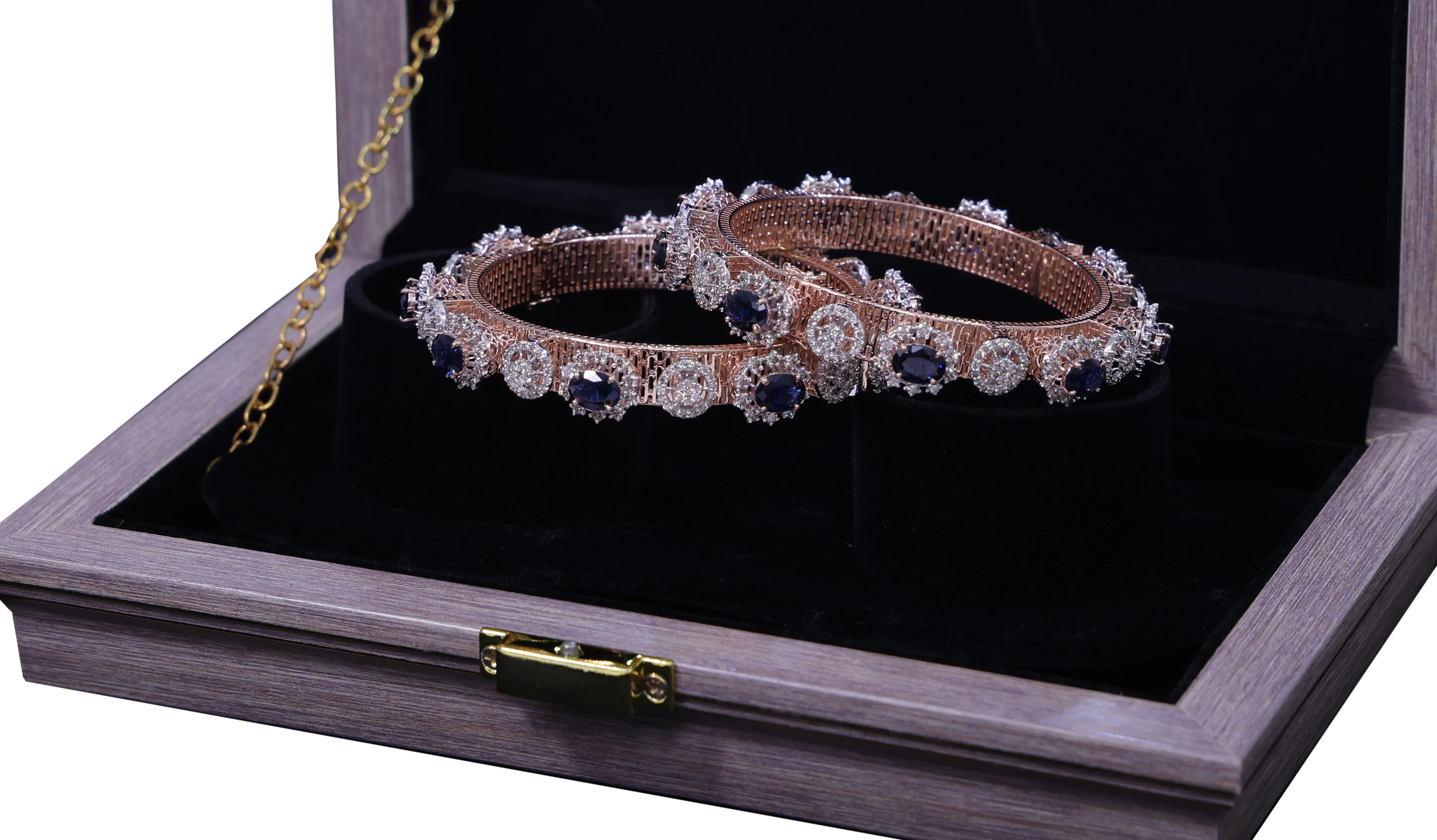 Luxury 14K Rose Gold Natural Diamond Bangle G Color VS Clarity Rhodium Plated 10.74 CT Oval Cut Women's IGI Certified
